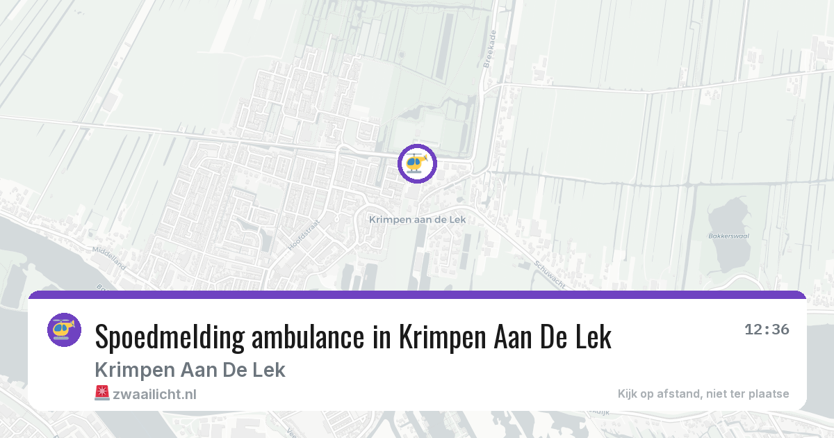 Spoedmelding ambulance in Krimpen Aan De Lek — 1 jun 2026