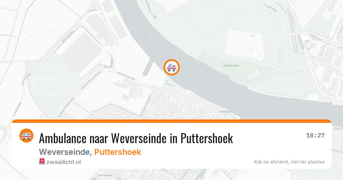 Ambulance naar Weverseinde in Puttershoek — 13 aug 2026