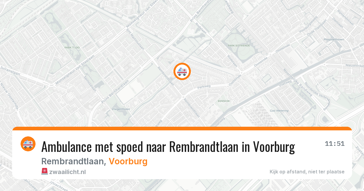 Ambulance met spoed naar Rembrandtlaan in Voorburg — 10 jun 2026