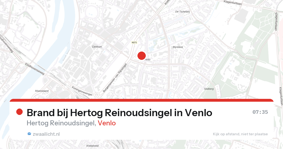 Brand bij Hertog Reinoudsingel in Venlo — 27 aug 2026