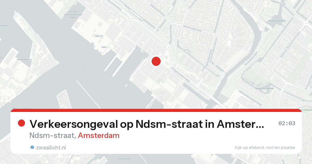 Verkeersongeval op Ndsm-straat in Amsterdam — 8 feb 2026