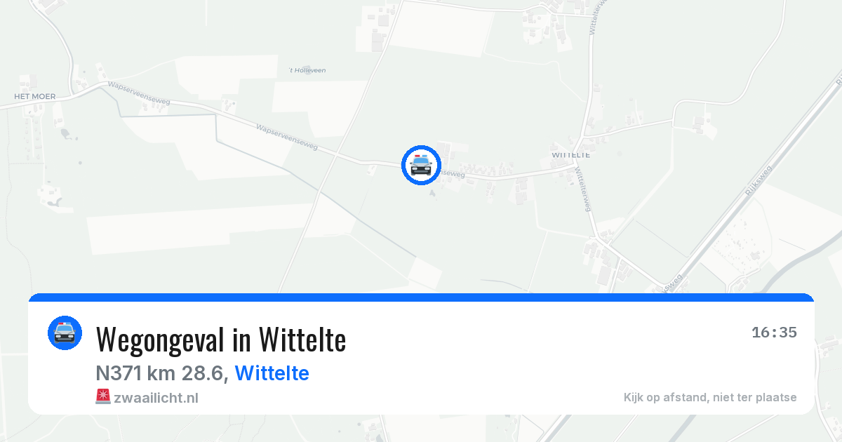 Wegongeval in Wittelte — 5 apr 2026