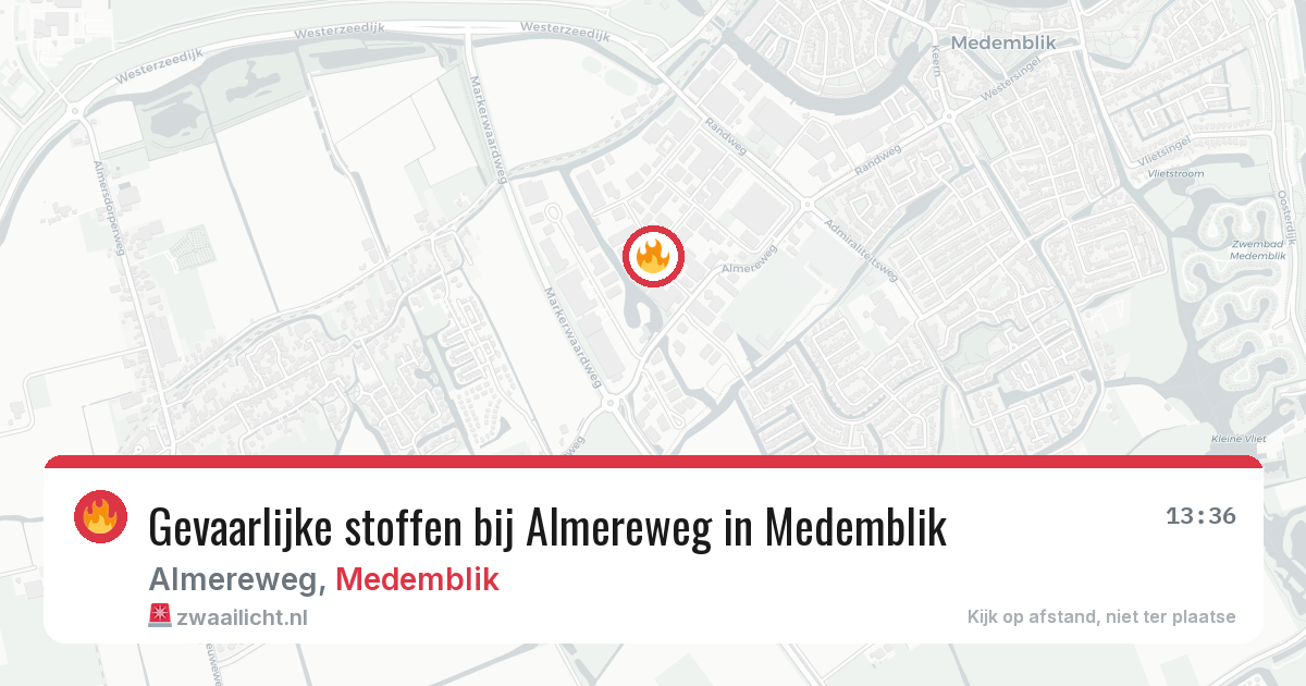 Gevaarlijke stoffen bij Almereweg in Medemblik — 25 jun 2026