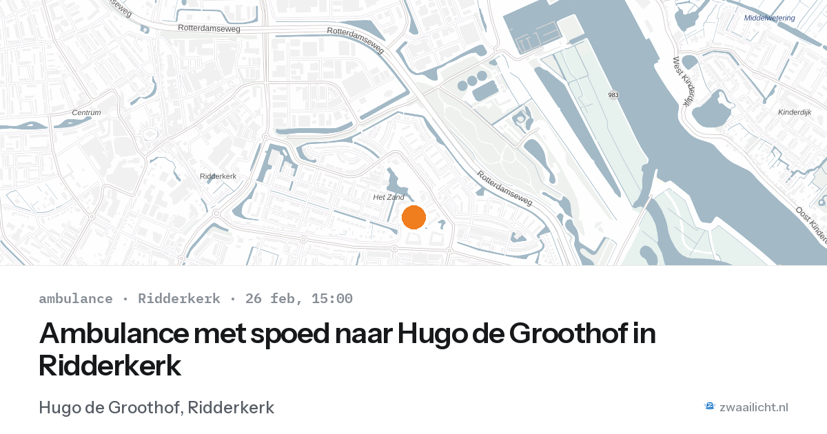 Ambulance met spoed naar Hugo de Groothof in Ridderkerk — 26 feb 2026