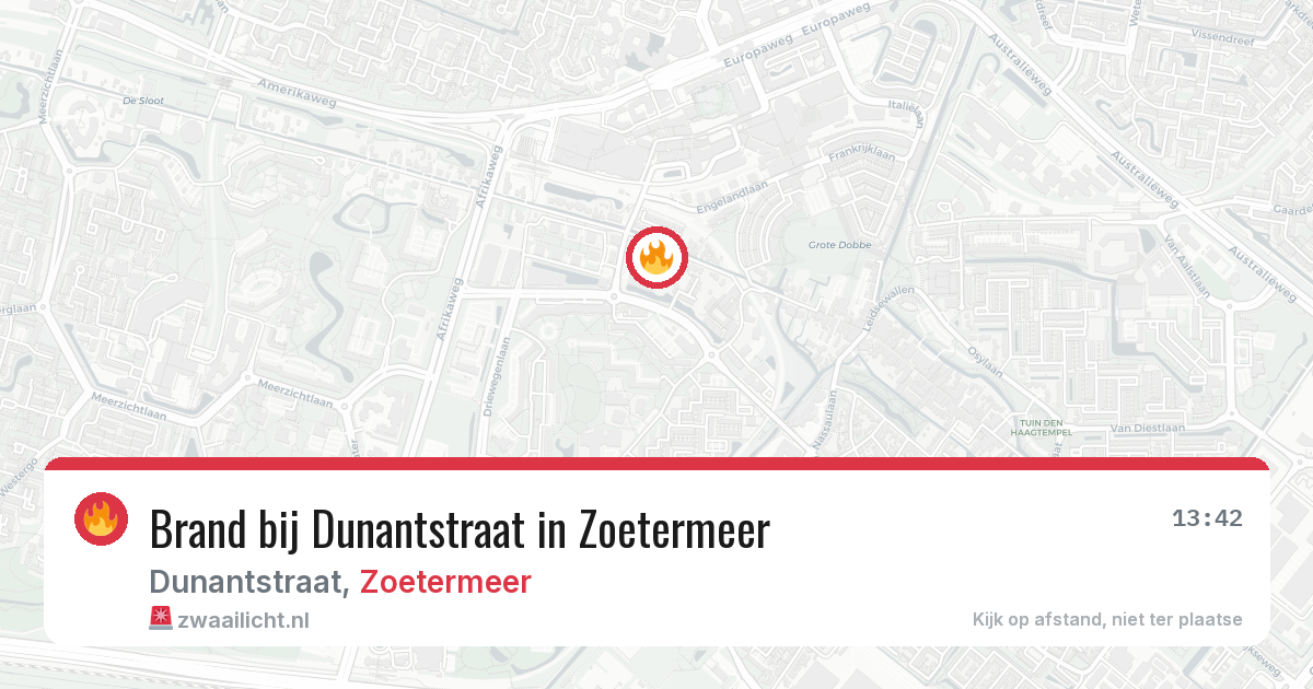 Brand bij Dunantstraat in Zoetermeer — 9 jun 2026