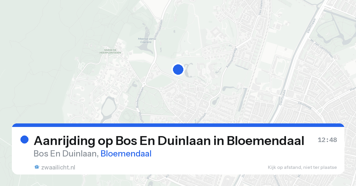 Aanrijding op Bos En Duinlaan in Bloemendaal — 21 aug 2026