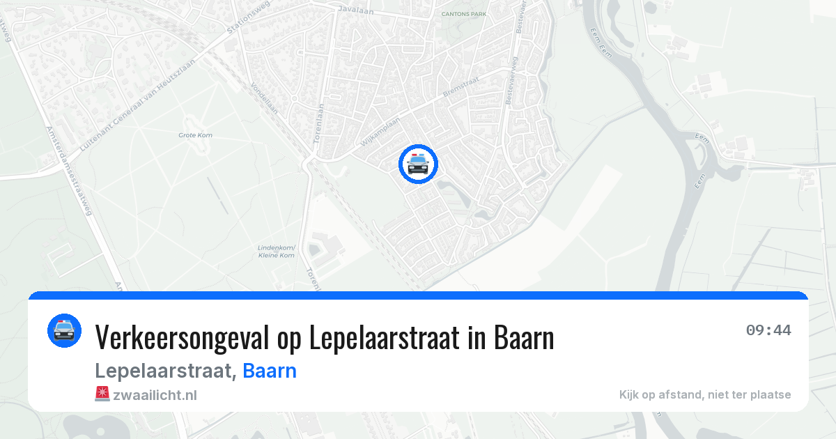 Verkeersongeval op Lepelaarstraat in Baarn — 17 mei 2026