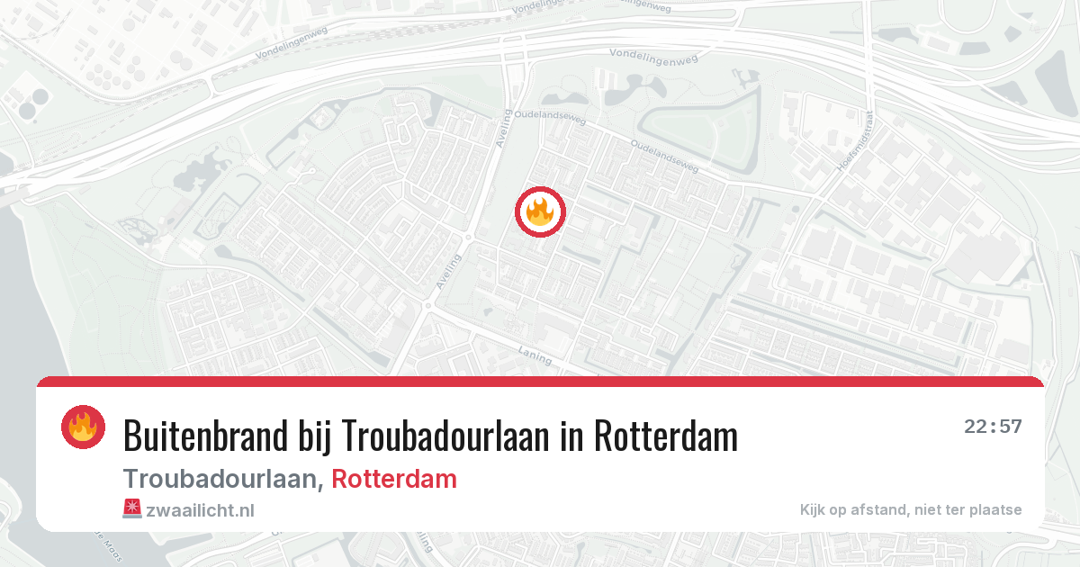 Buitenbrand bij Troubadourlaan in Rotterdam — 14 jul 2026