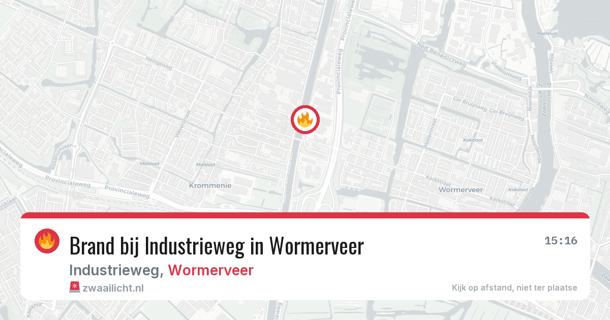 Brand bij Industrieweg in Wormerveer — 6 jul 2026