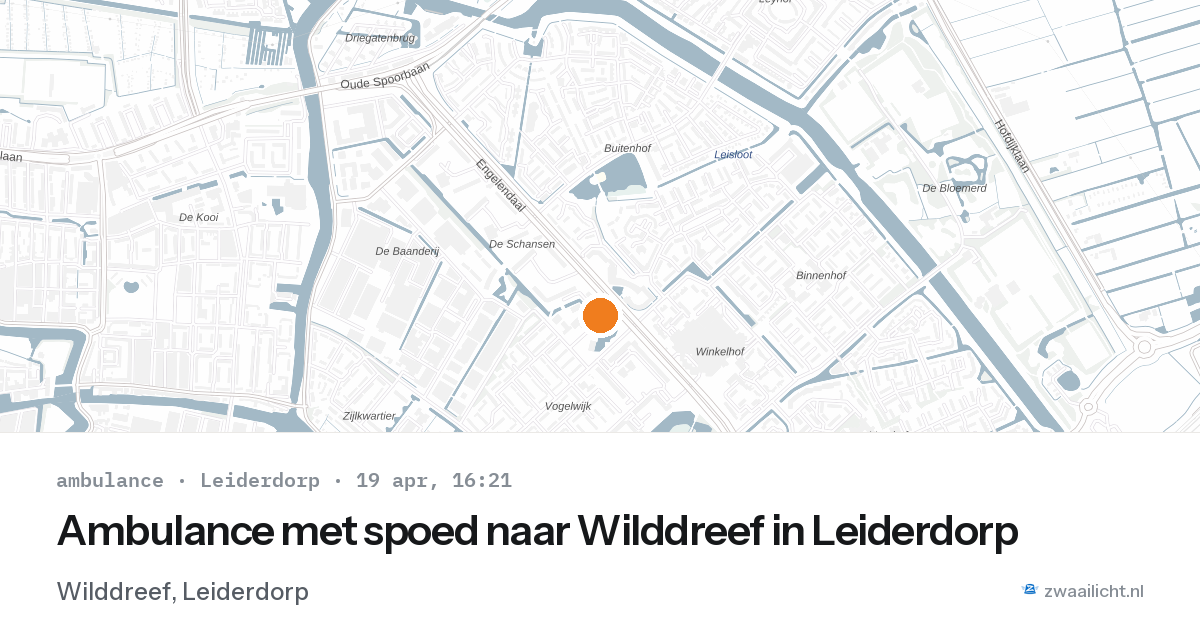 Ambulance met spoed naar Wilddreef in Leiderdorp — 19 apr 2026