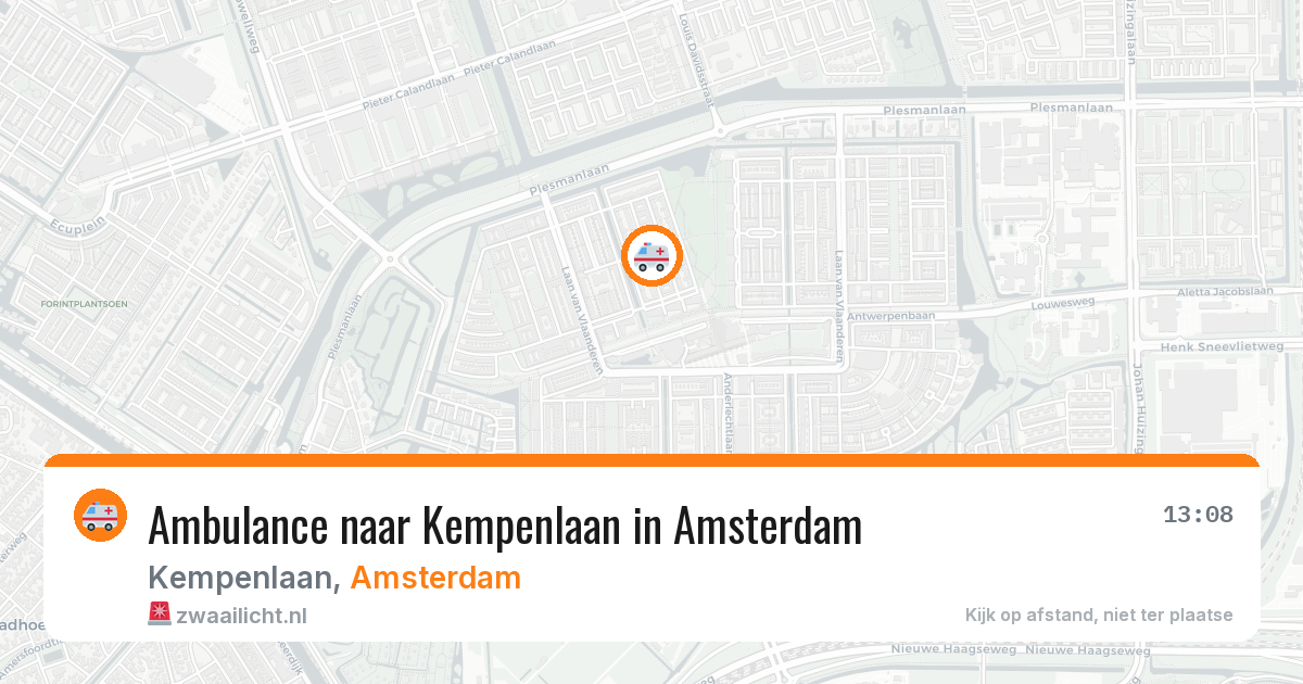 Ambulance naar Kempenlaan in Amsterdam — 22 mrt 2026