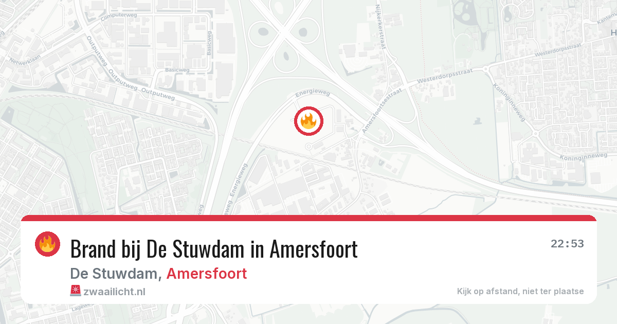 Brand bij De Stuwdam in Amersfoort — 12 apr 2026