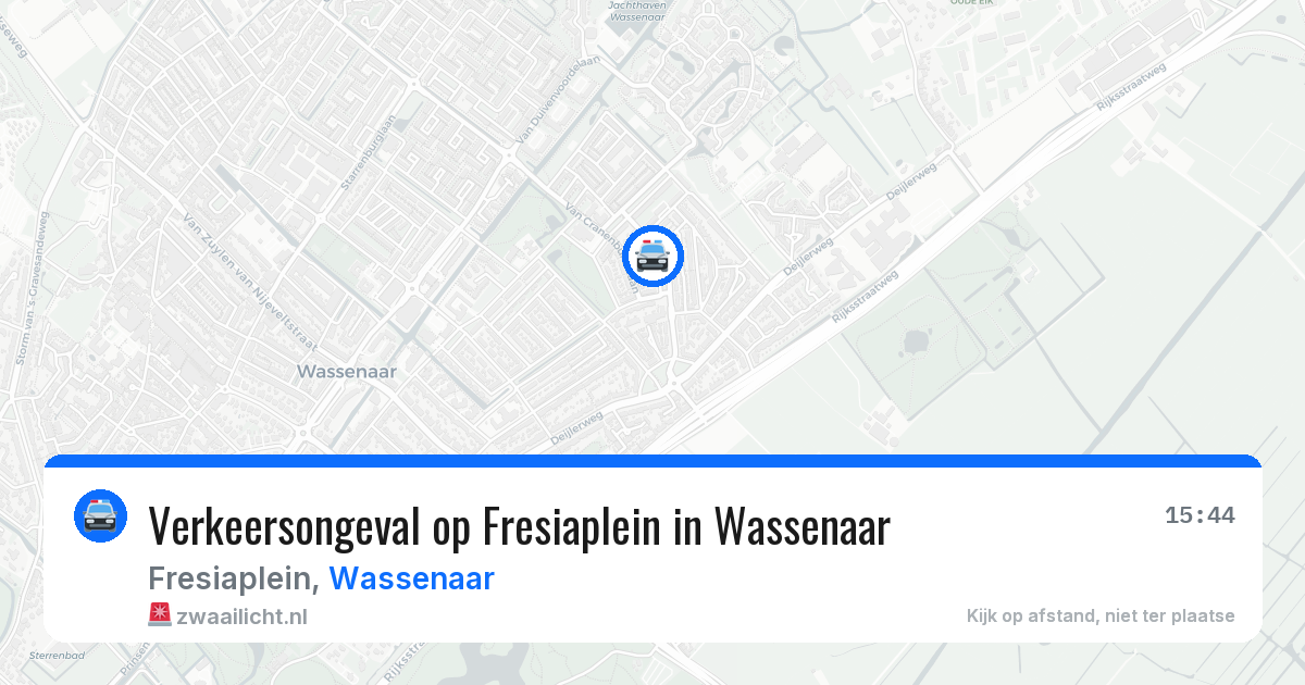 Verkeersongeval op Fresiaplein in Wassenaar — 28 mrt 2026