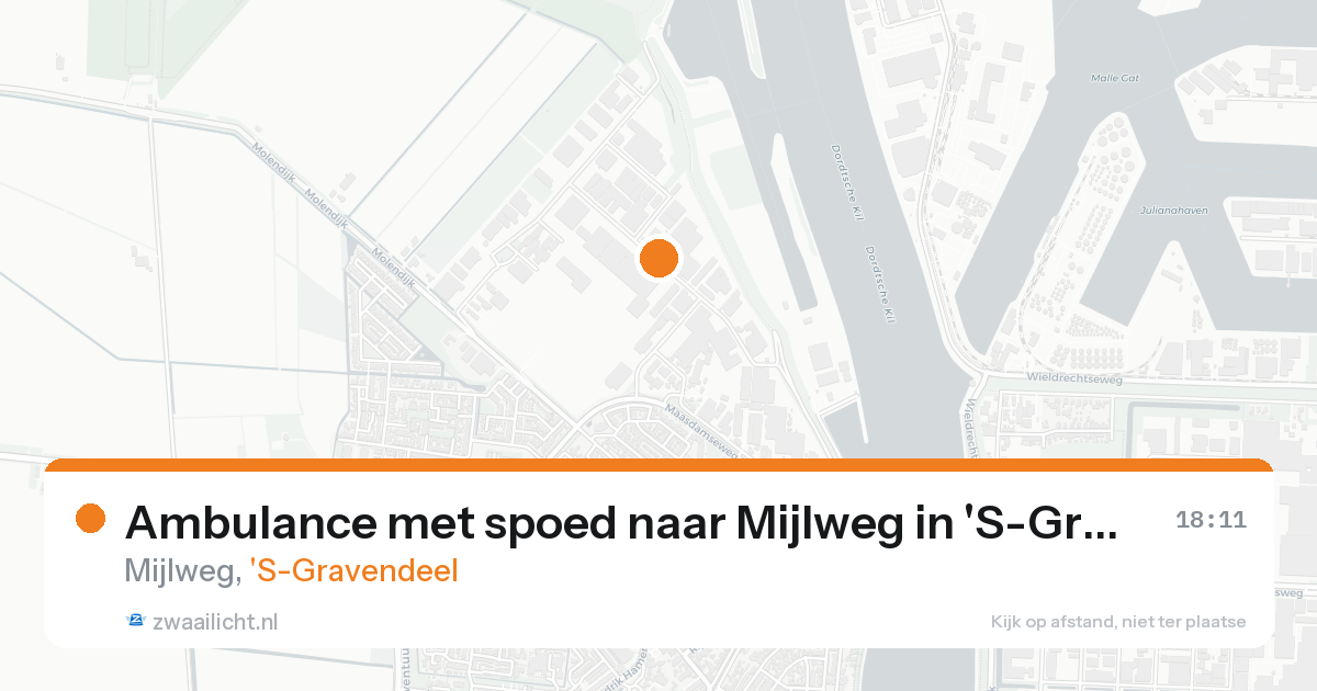 Ambulance met spoed naar Mijlweg in 'S-Gravendeel — 18 aug 2026
