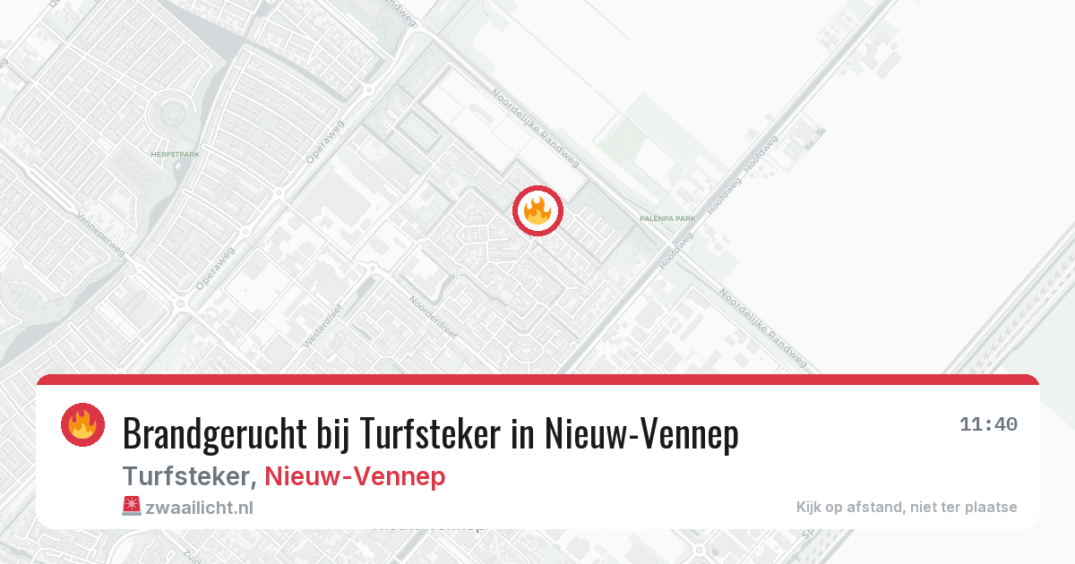 Brandgerucht bij Turfsteker in Nieuw-Vennep — 8 feb 2026