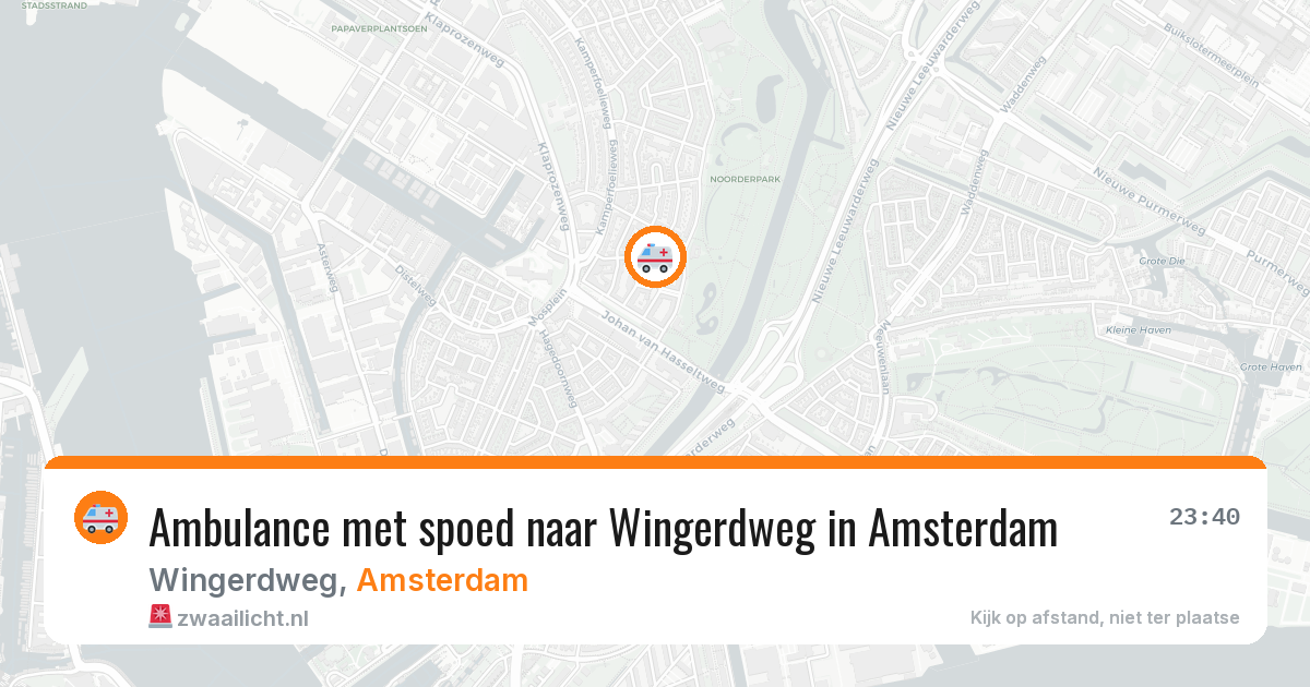 Ambulance met spoed naar Wingerdweg in Amsterdam — 15 mei 2026