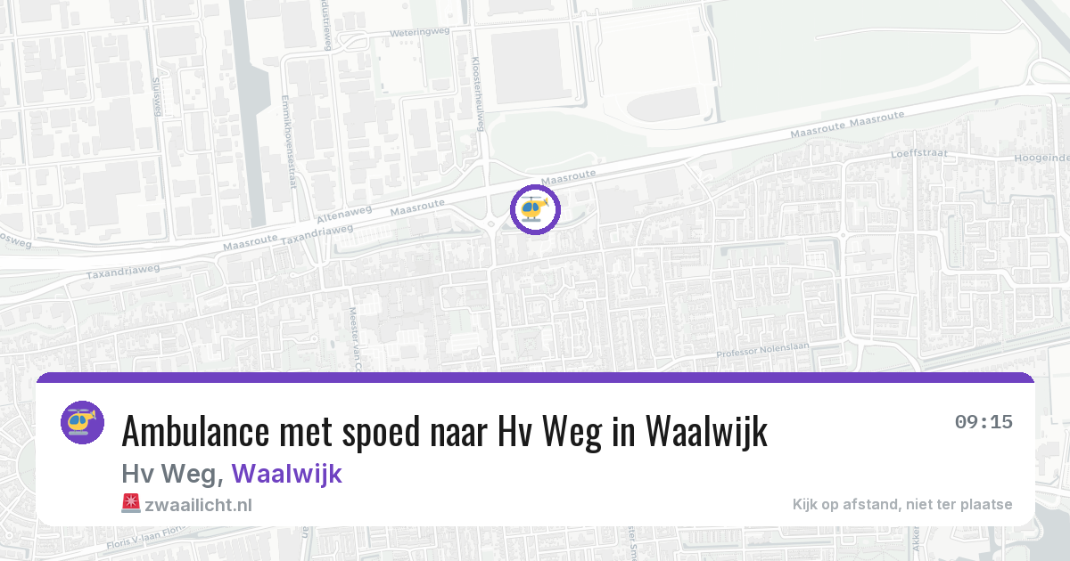 Ambulance met spoed naar Hv Weg in Waalwijk — 7 aug 2026
