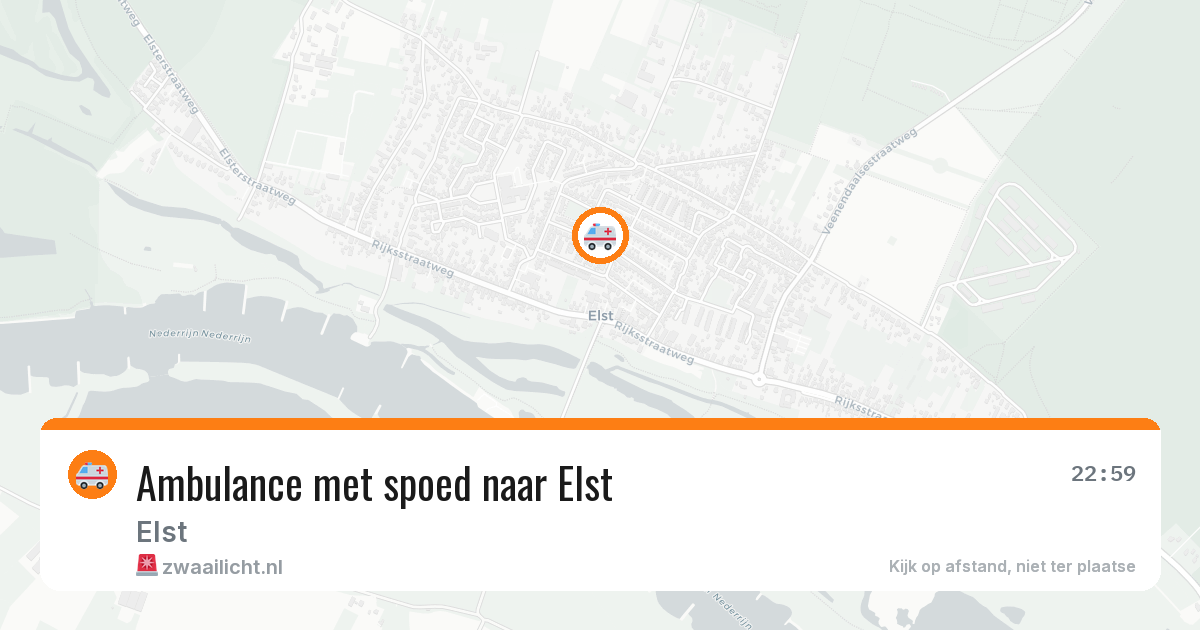 Ambulance met spoed naar Elst — 26 feb 2026 | 🚨 Zwaailicht.nl
