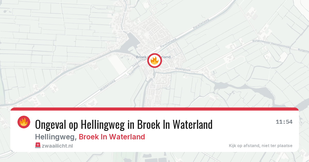 Ongeval op Hellingweg in Broek In Waterland — 30 jan 2026