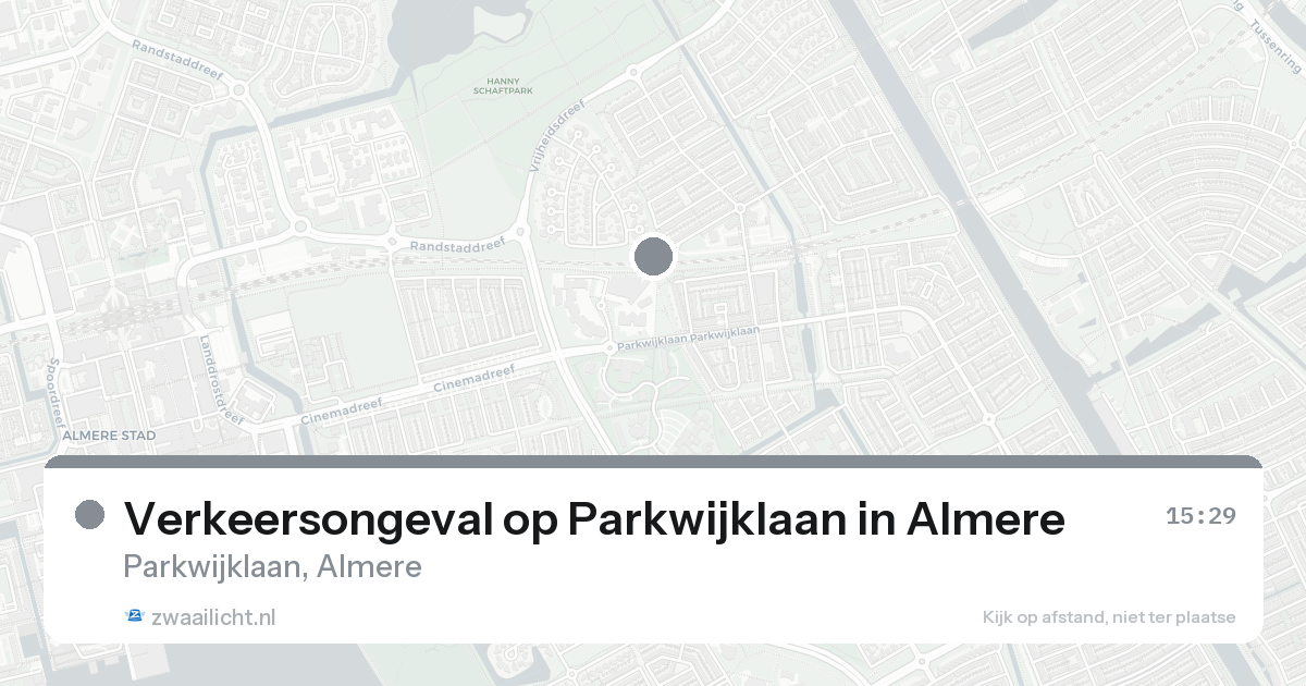 Verkeersongeval op Parkwijklaan in Almere — 30 jan 2026
