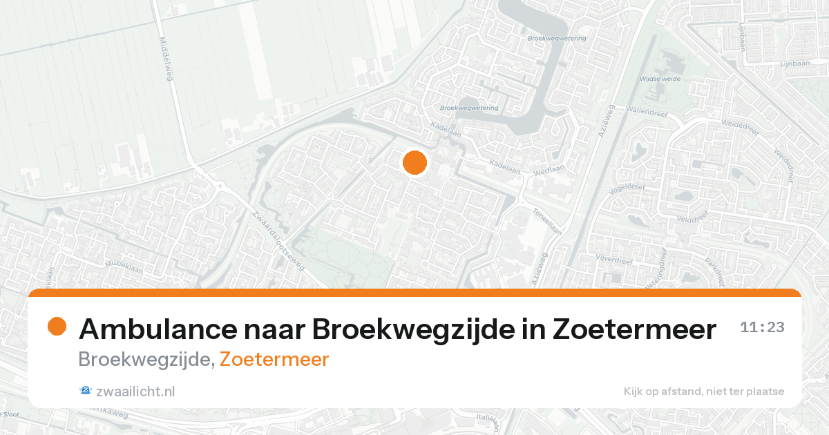 Ambulance naar Broekwegzijde in Zoetermeer — 23 aug 2026