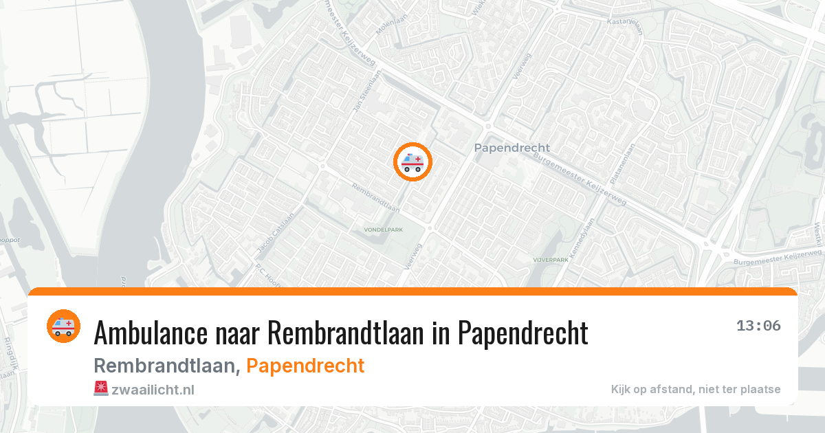 Ambulance naar Rembrandtlaan in Papendrecht — 15 jul 2026
