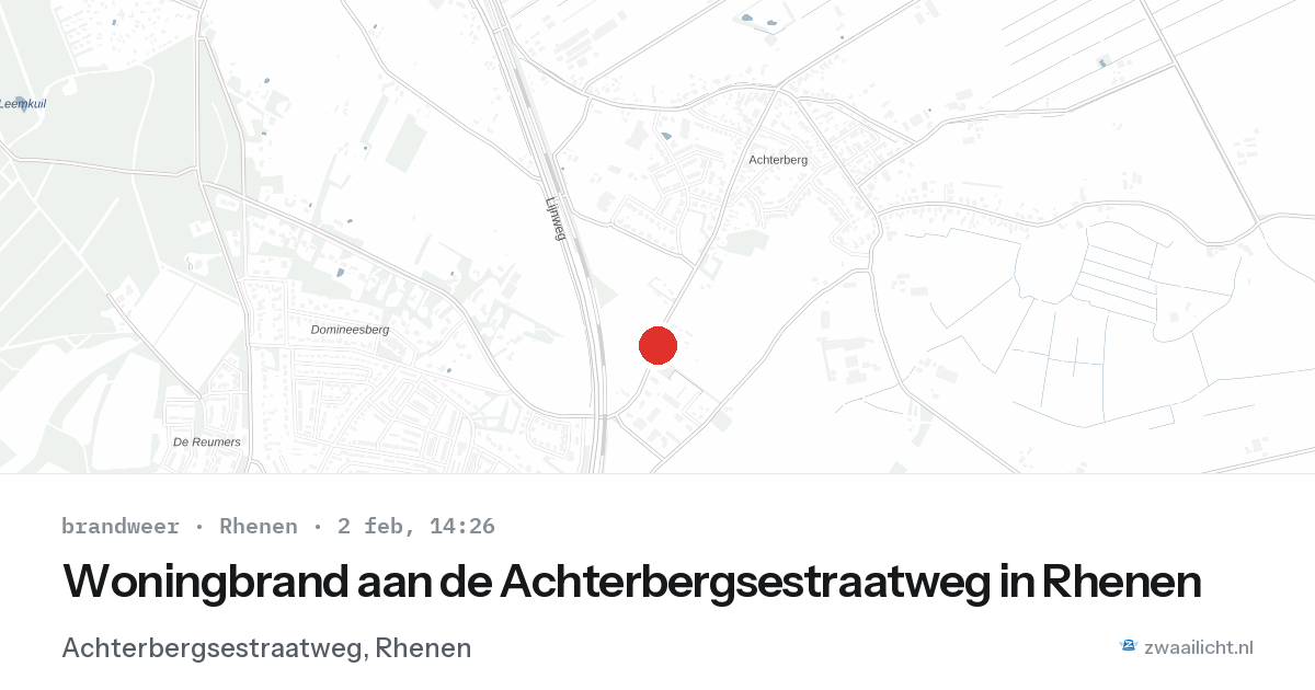 Woningbrand aan de Achterbergsestraatweg in Rhenen — 2 feb 2026