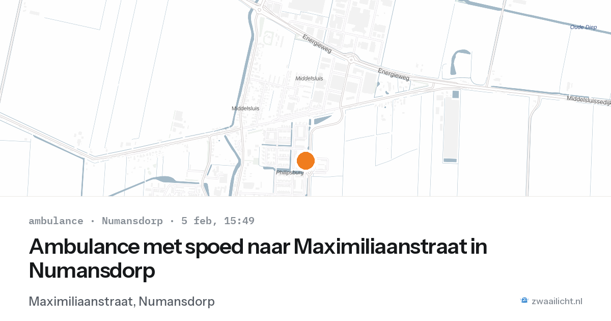 Ambulance met spoed naar Maximiliaanstraat in Numansdorp — 5 feb 2026