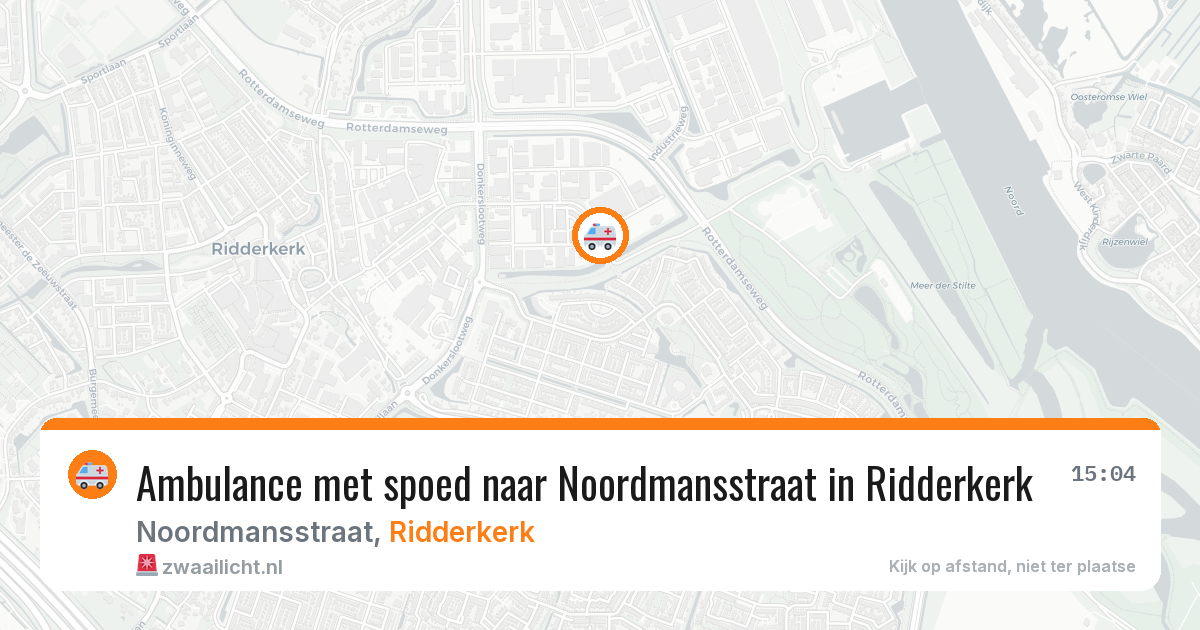 Ambulance met spoed naar Noordmansstraat in Ridderkerk — 29 mei 2026