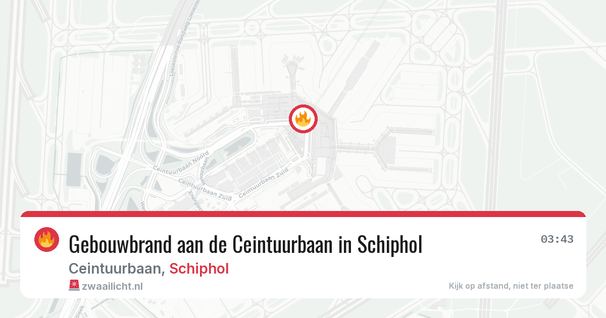 Gebouwbrand aan de Ceintuurbaan in Schiphol — 1 mei 2026