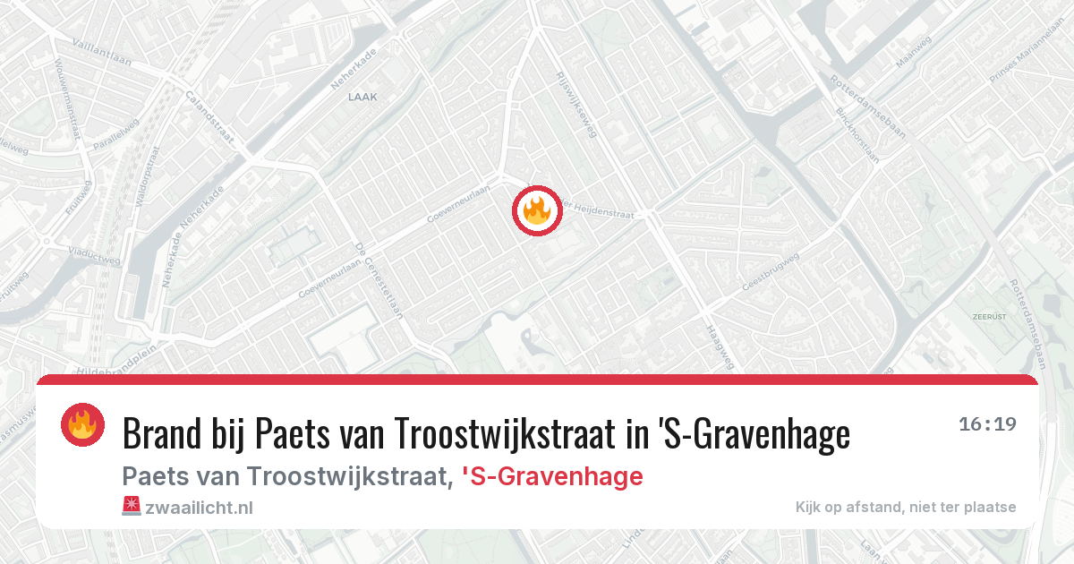 Brand bij Paets van Troostwijkstraat in 'S-Gravenhage — 5 jul 2026