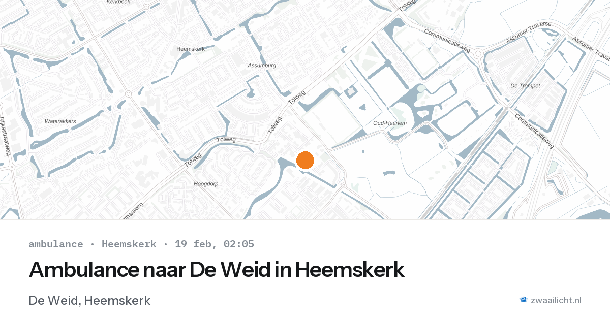 Ambulance naar De Weid in Heemskerk — 19 feb 2026