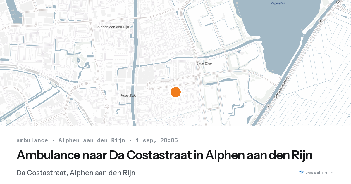 Ambulance naar Da Costastraat in Alphen aan den Rijn — 1 sep 2026