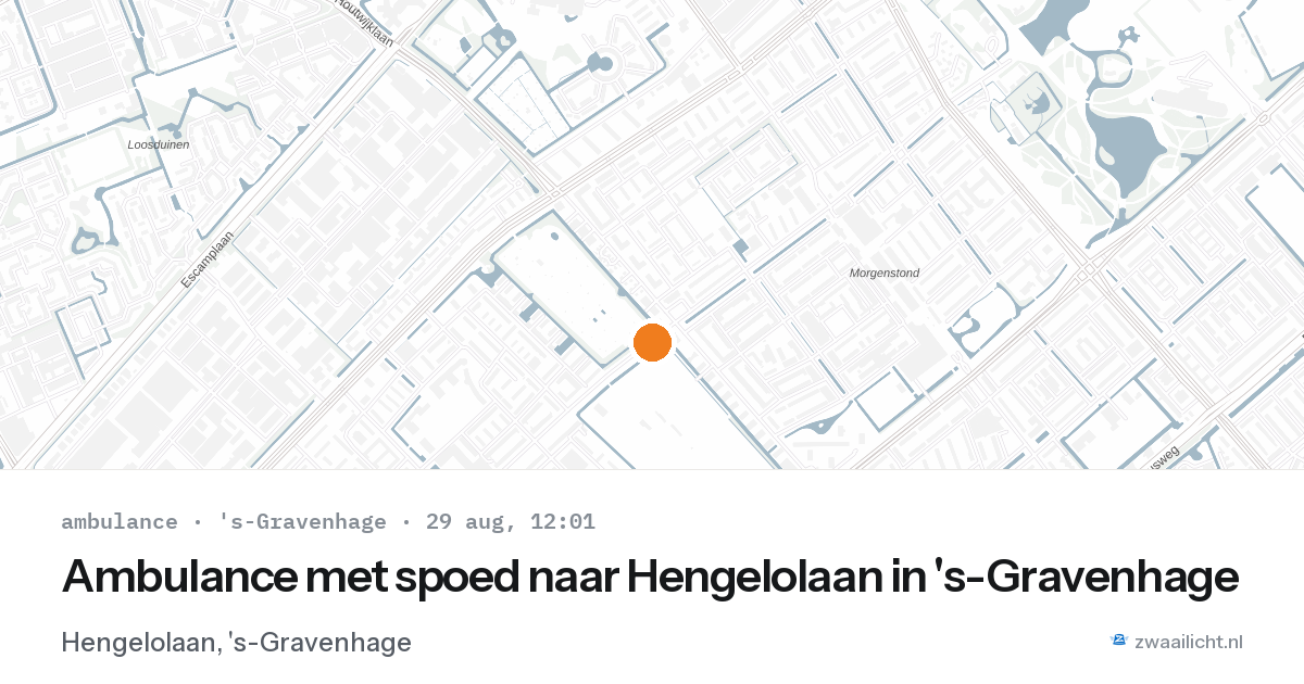 Ambulance met spoed naar Hengelolaan in 's-Gravenhage — 29 aug 2026
