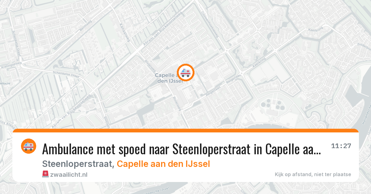 Ambulance met spoed naar Steenloperstraat in Capelle aan den IJssel — 14 aug 2026