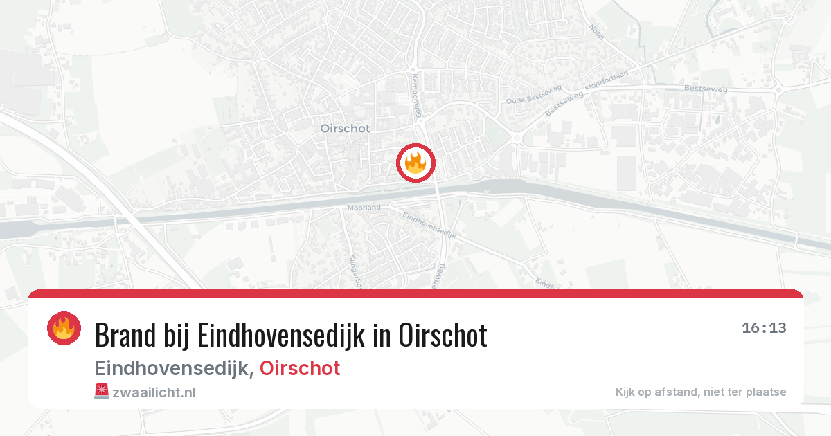 Brand bij Eindhovensedijk in Oirschot — 9 aug 2026