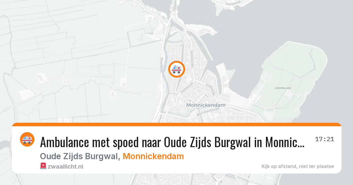 Ambulance met spoed naar Oude Zijds Burgwal in Monnickendam — 2 jul 2026