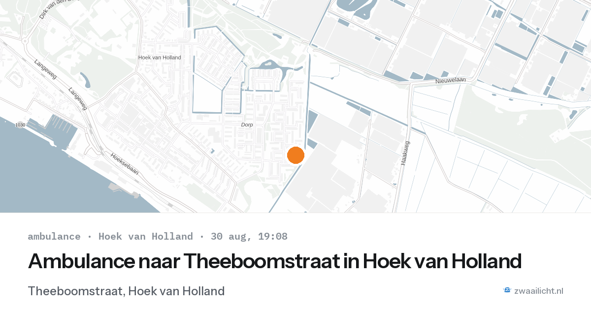 Ambulance naar Theeboomstraat in Hoek van Holland — 30 aug 2026
