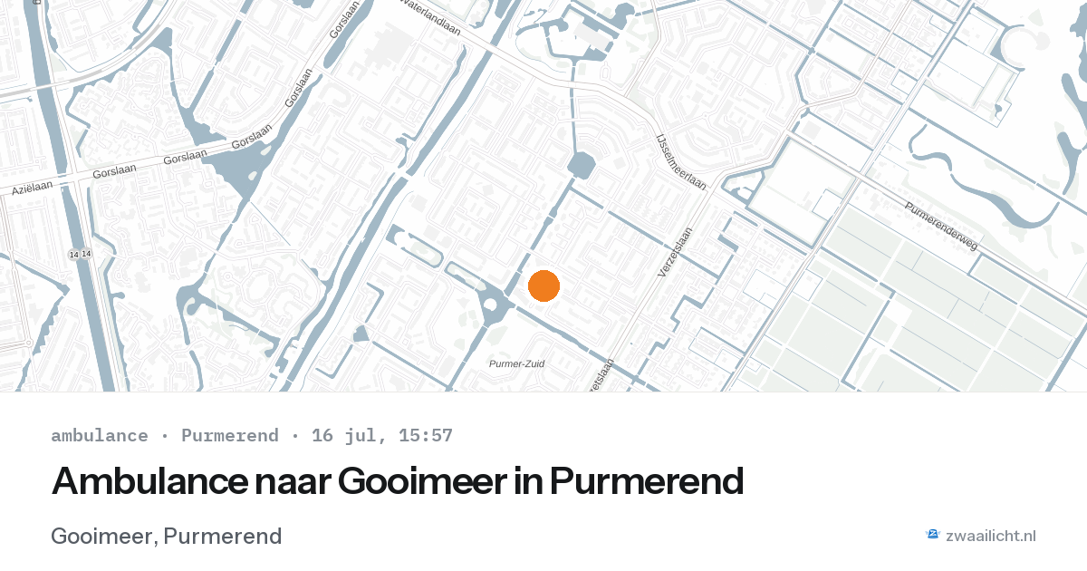Ambulance naar Gooimeer in Purmerend — 16 jul 2026