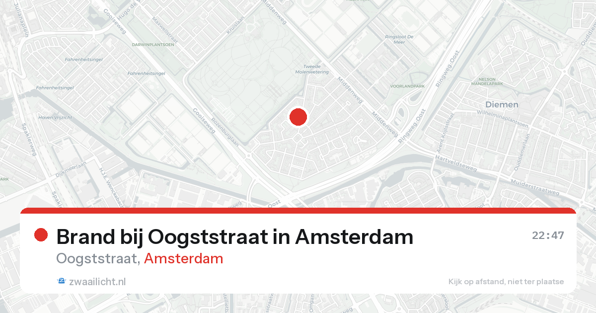 Brand bij Oogststraat in Amsterdam — 21 aug 2026