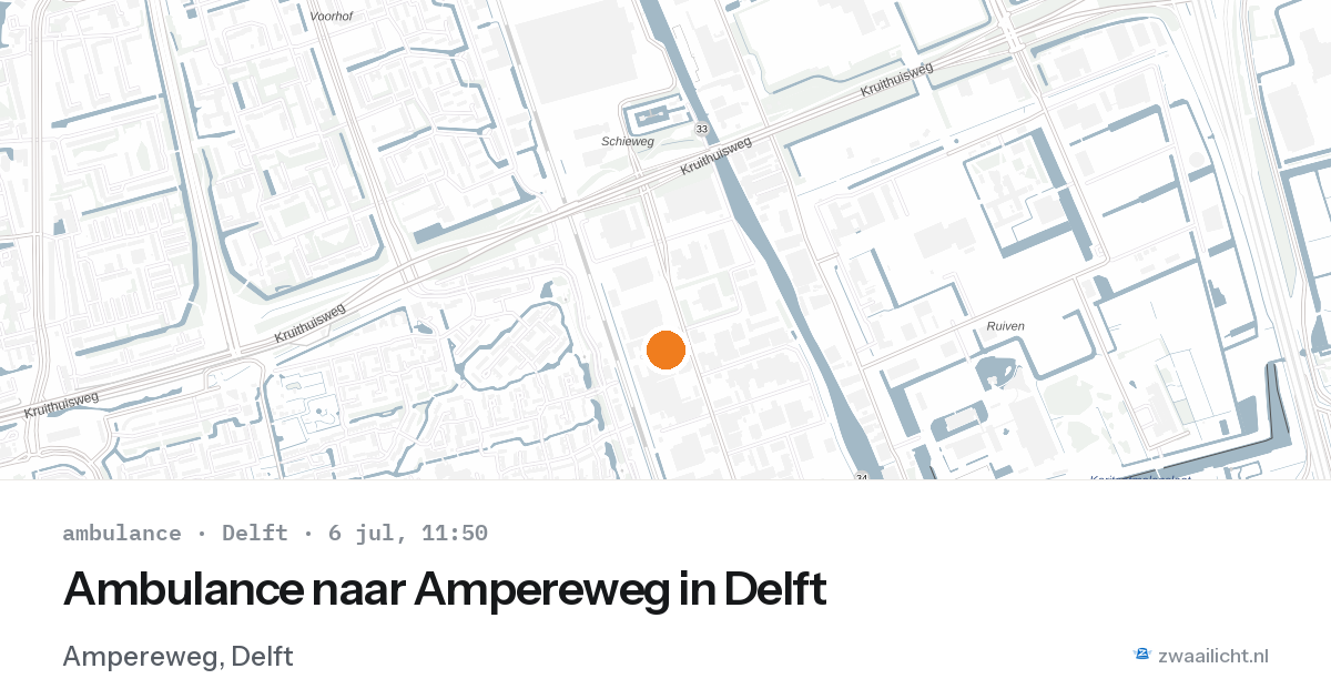 Ambulance naar Ampereweg in Delft — 6 jul 2026