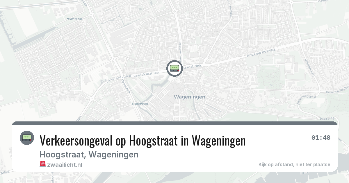 Verkeersongeval op Hoogstraat in Wageningen — 20 jun 2026