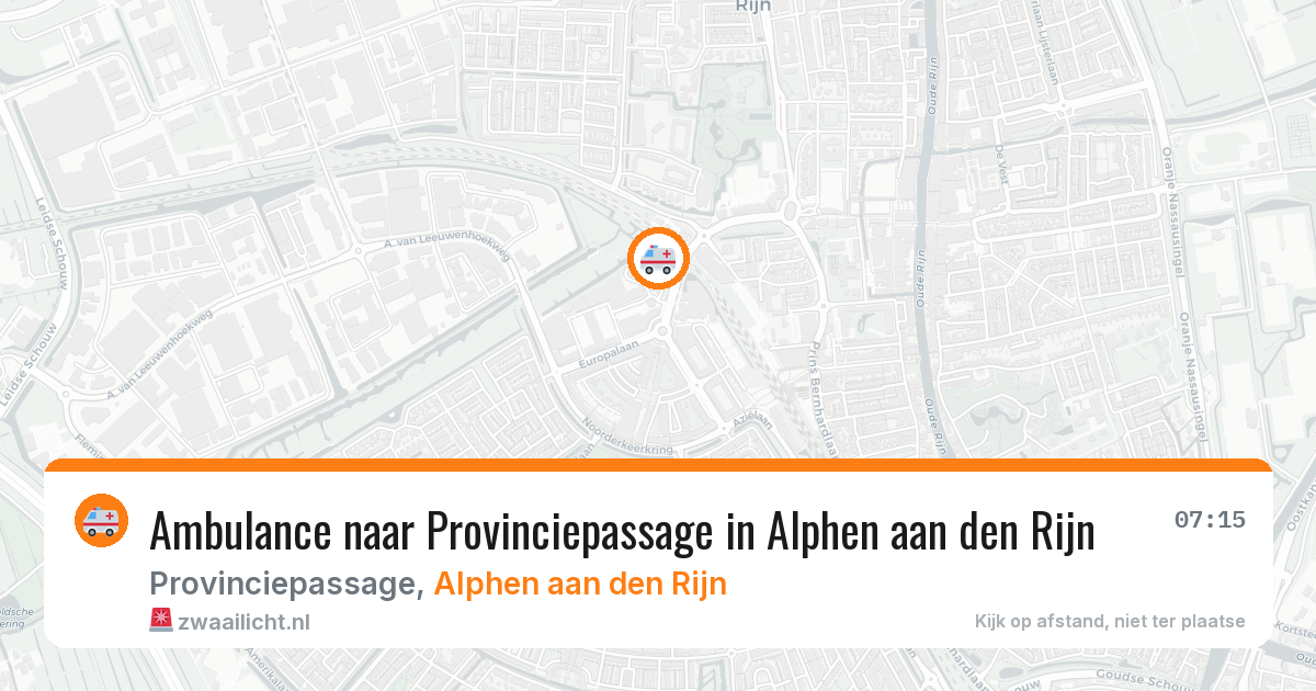 Ambulance naar Provinciepassage in Alphen aan den Rijn — 21 jun 2026