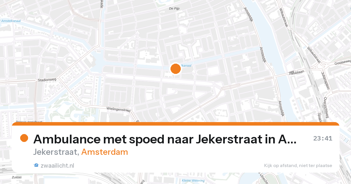 Ambulance met spoed naar Jekerstraat in Amsterdam — 26 aug 2026