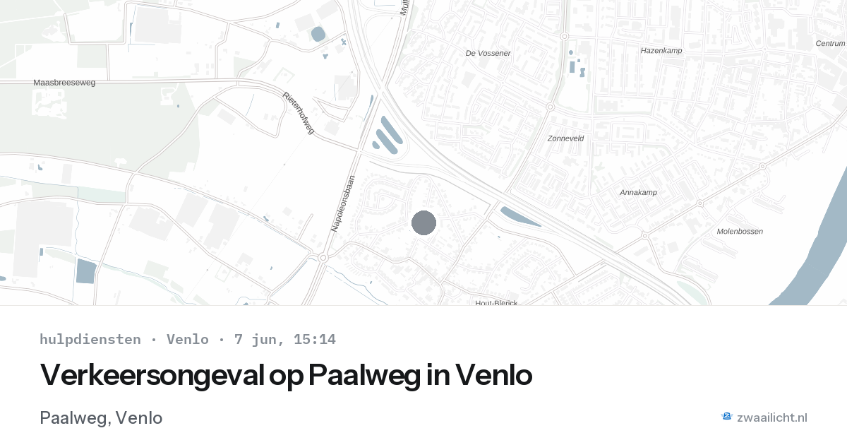Verkeersongeval op Paalweg in Venlo — 7 jun 2026