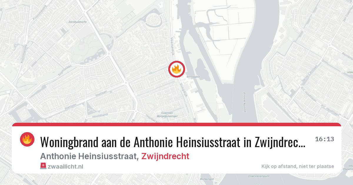 Woningbrand aan de Anthonie Heinsiusstraat in Zwijndrecht — 11 jun 2026