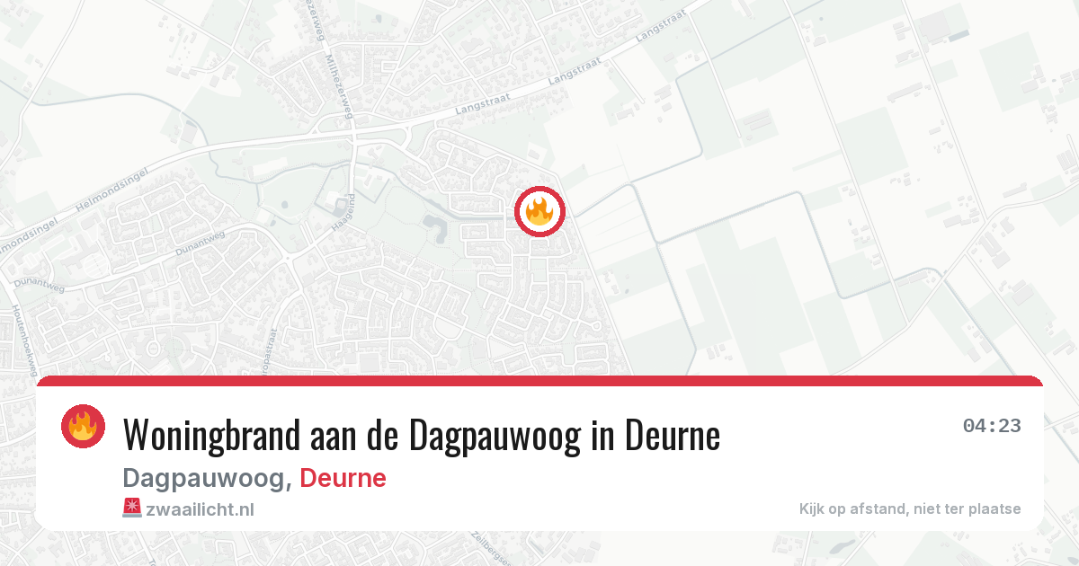 Woningbrand aan de Dagpauwoog in Deurne — 21 jul 2026