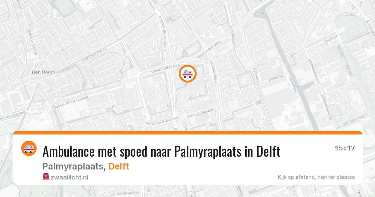 Ambulance met spoed naar Palmyraplaats in Delft — 29 apr 2026