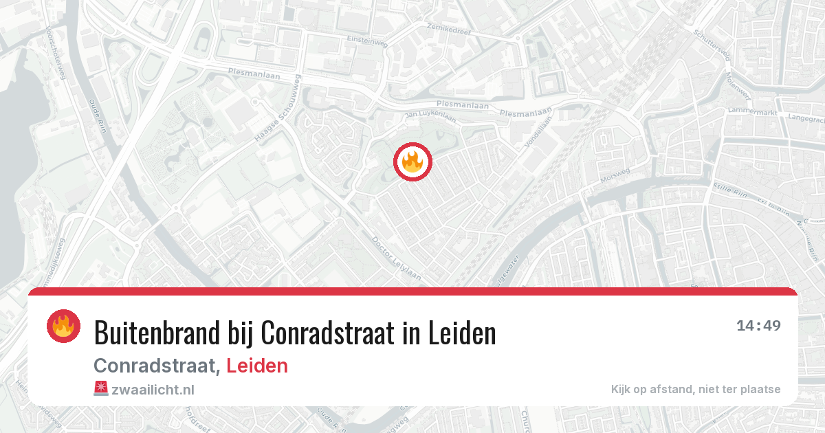 Buitenbrand bij Conradstraat in Leiden — 29 jun 2026