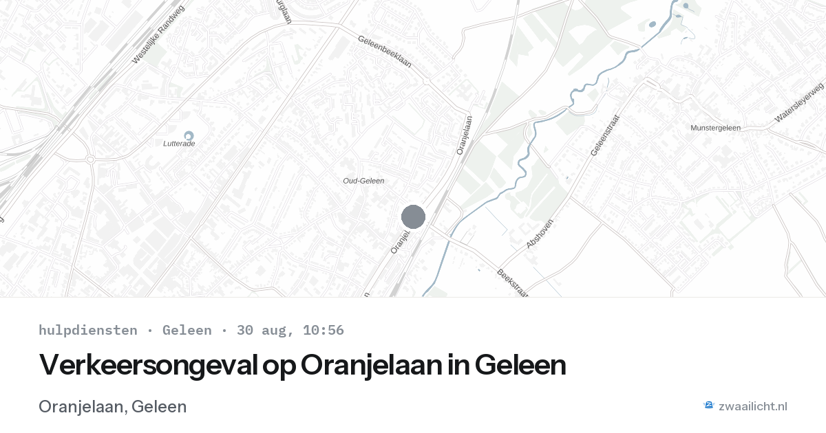 Verkeersongeval op Oranjelaan in Geleen — 30 aug 2026